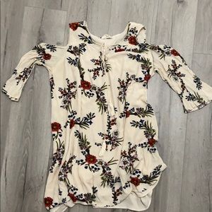 Blu Pepper Cold Shoulder Floral Dress